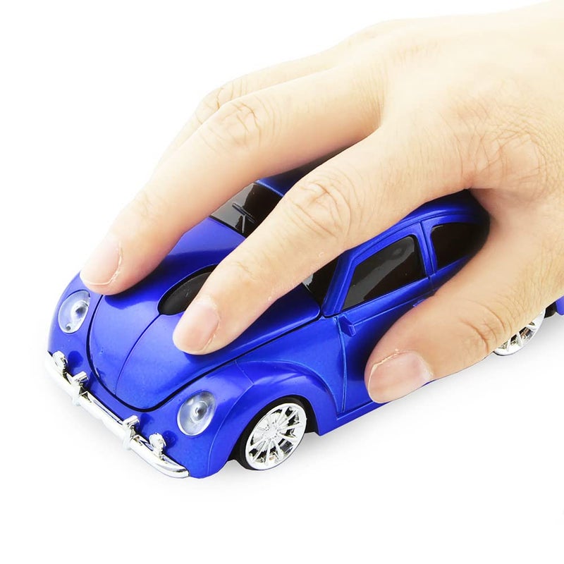 elec Space Usbkingdom 2.4GHz Wireless Mouse Cool 3D Sport Car Shaped Ergonomic Optical Cordless Mice with USB Receiver for PC Laptop Computer Notebook 1600DPI Blue - Image 1